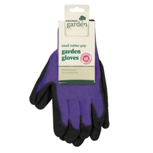 1 Pair Garden Glove Purple Rubber Grip Small Builder Gardening Safety Grip Glove - Picture 1 of 1