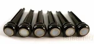 5 Set Ebony Pin MOP Dot-4mm & Brass Circle skirt:5.5mm EP6W - Bild 1 von 1