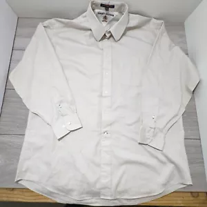 Vintage Tommy Hilfiger Shirt Beige L Long Sleeve tailored in Hong kong 1999 16.5 - Picture 1 of 10
