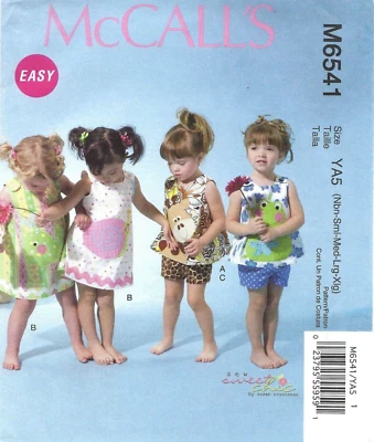 McCall's M6541 EASY Infant Dress & Top, Shorts & Appliques Sizes Newborn to XL - Image 1 of 2