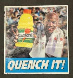 Michael Jordan 1994 Gatorade Promo Ad Quench It! 3D Sticker Card Rare Vintage - Picture 1 of 3