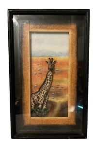 ÚNICA Jirafa al atardecer Arte De Colección Rústico Primitivo Metal PESADO Caja de Sombras Imagen - Imagen 1 de 15
