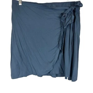 Jantzen Women's Woven Pull-On Faux Wrap Cover-Up Skirt Marine Blue X-Large Size - Picture 1 of 2