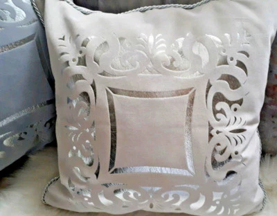 Dekokissen"Sorrento",Samt,Beige/Champagner,60cmx60cm,elegant,luxuriös,modern, - Bild 1 von 4