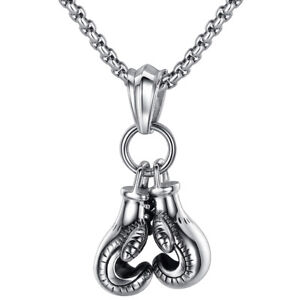 Men's Stainless Steel Boxing Gloves Pendant Necklace