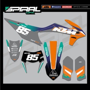 Kit de gráficos personalizados de fábrica de enduro KTM EXCF 450 calcomanías Wes 2019 todos los años - Imagen 1 de 5