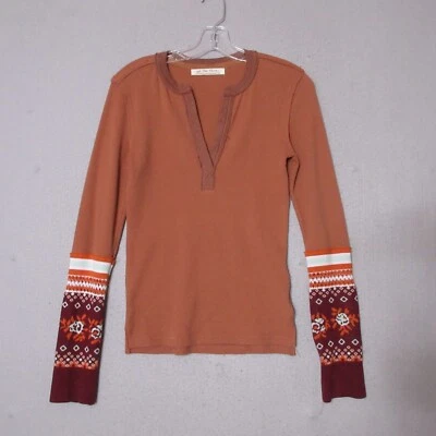 Top térmico We The Free People para mujer XS puño tejido gofre boho cuello en V ganchillo Foto 1 de 4
