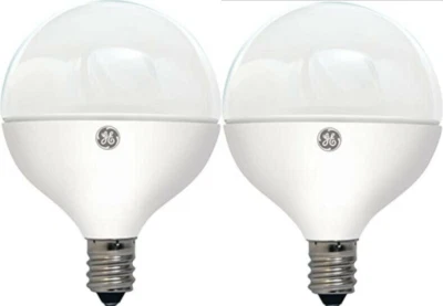 (2) GE Lighting 37892 5 Watt E12 G25 Globe Frosted Soft White LED Dimmable Bulb - Image 1 of 4