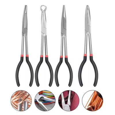 Zange Satz Spitzzange Set Telefonzange Rundnasenzange KFZ lang Zangensatz 4-tlg. - Bild 1 von 4