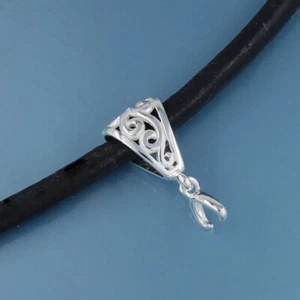 Conector de fianza de pellizco colgante calado de plata esterlina maciza 20 mm #44345 - Imagen 1 de 5