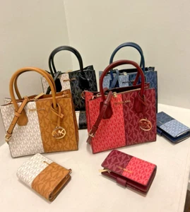Michael Kors Mercer Satchel Messenger Purse Satchel Crossbody Bag +Bifold Wallet - Picture 1 of 69