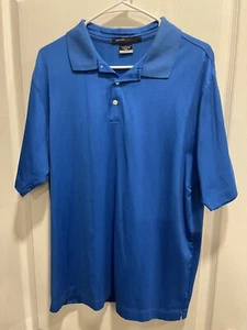 Tiger Woods Collection Mens Golf Polo Size Large Blue Striped - Picture 1 of 5