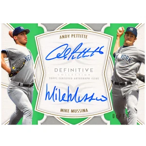 2020 Topps Definitive Andy Pettitte & Mike Mussina Dual Autograph (Green) - Picture 1 of 4