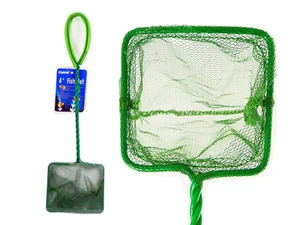 Fish Net 4" or 9" Fine Green Aquarium Fish Tank Bowl Catch Net with Green Handle - Picture 1 of 1