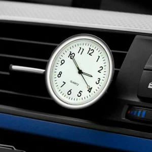 Pocket Small Mini Luminous Quartz Analog Watch Stick-On Acc Clock For Cars^❀ - Picture 1 of 16