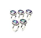 WHOLESALE 5PC 925 SOLID STERLING SILVER CUT MYSTIC TOPAZ RING LOT R138