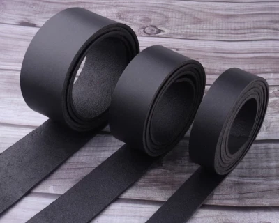 9/10 OZ Black Tooling Leather Belt Blanks, Strips, 1/2" to 4" Wide, 68''-72 LONG - Image 1 of 3