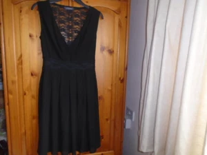 Gorgeous black sleeveless dress, lace back panel, JASMINE LONDON, size 8, NEW - Picture 1 of 3