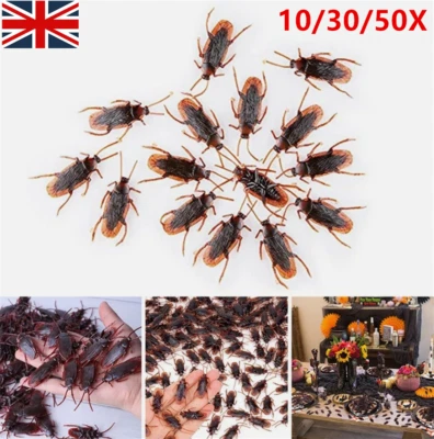 10-50X Creepy Crawly Fake Prank Cockroaches Table Halloween Party Decorations - Image 1 of 4