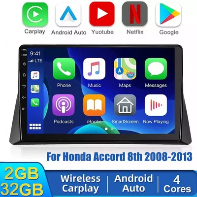 For Honda Accord 8th 2008-2013 10Inch Android 13 Carplay Car Stereo GPS BT Radio - Image 1 of 4