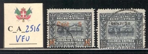 C_A_2516  ERITREA. 1916 "SOGGETTI AFRICANI (overpinted)" set. Used. Sas 45-46 - Picture 1 of 1