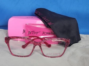 Nuevo marco de gafas para mujer Betsey Johnson Funfetti plástico borgoña 54-15-140 - Imagen 1 de 15