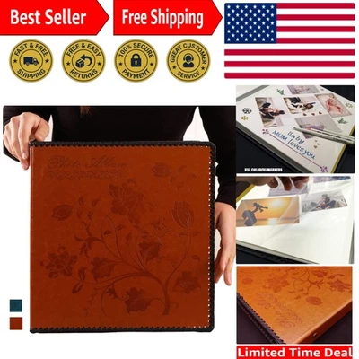 Elegante álbum de fotos vintage de cuero - autoadhesivo, 40 páginas para todas las ocasiones Foto 1 de 4