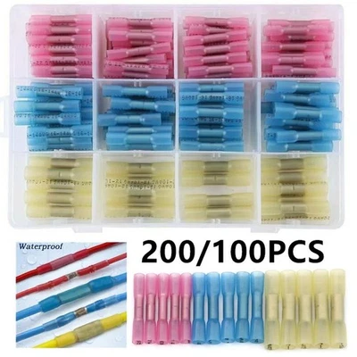 Heat Shrink Butt Wire Splice Connectors Seal Crimp Terminals 200/100PCS USA - Image 1 of 4