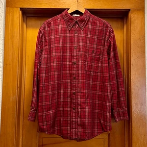 Orvis Red Plaid Textured Cotton Button Down Men’s Size US Large - Picture 1 of 6