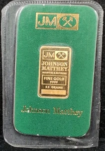 Rare  Vintage Johnson Matthey Fractional 2.5 Gram .9999 Gold Sealed Bar 5922 - Picture 1 of 4