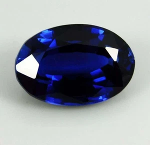 Gemma sfusa taglio ovale zaffiro blu naturale Kashmir certificata 7,85 ct - Foto 1 di 8