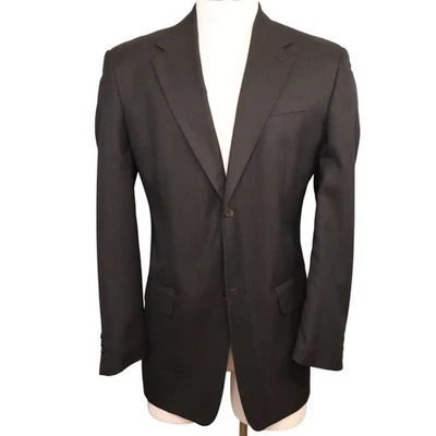 Perry Ellis Sport Coat Mens 44R Brown Windowpane Jacket Blazer Lined Career - Image 1 of 4