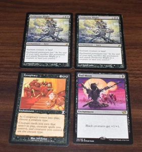 4x Rare Black Enchantment MTG Rares Conspiracy, Bad Moon, Nettlevine Blight - Picture 1 of 3