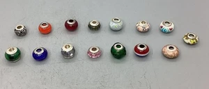 QG Perline di vetro multicolore in argento sterling 925 Thailandia - Lotto di 15 - Foto 1 di 16