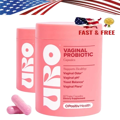 2 PACK URO O Positiv Vaginal Probiotics for Women pH Balance w/ Prebiotic 120 ct - Image 1 of 4