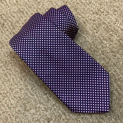 Corbata de seda Thomas rosa azul marino rosa guinga tejida Inglaterra lujo para hombre Foto 1 de 4