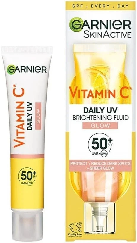 PLUS Garnier Vitamin C Daily UV Brightening Fluid Sheer Glow, SPF50+, Prevents 50ml