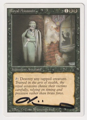 Signed Royal Assassin MP Revised Edition Artist Tom Wanerstrand 1994 MTG Magic! - Image 1 of 2