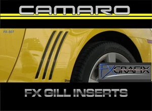 2010 - 2015 Chevrolet Camaro Side Vent Gill Inlay Insert Blackout Kit #1 Stripes - Picture 1 of 3