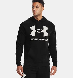 Under Armour Men's Sportstyle Terry Logo Hoodie , Black (001)/White , Medium - Picture 1 of 4