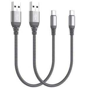 Short USB C Cable(0.5ft 2-Pack),USB Type C Charger Nylon Braided Fast Charging-- - Picture 1 of 6