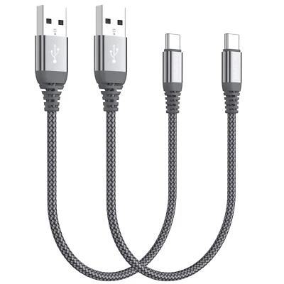 MCSPER Short USB C Cable(0.5ft 2-Pack),USB Type C Charger Nylon Braided Fast Charging--