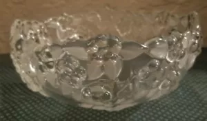 Vintage Home Beautiful Carmen Satin Frosted Crystal Floral Dish Bowl Germany - Picture 1 of 6