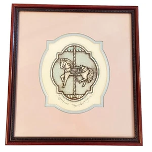 Alice V. Scott Night Carousel Etching Framed Art 1987 Signed Number 10/350 Horse - Picture 1 of 2