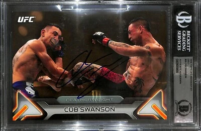 Cub Swanson Signed UFC 2016 Topps Knockout 5x7 Gold Card #98 BAS Beckett COA /10 - Image 1 of 4