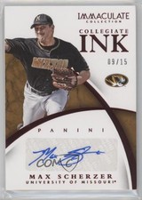 2015 Panini Immaculate Collegiate Ink Red /15 Max Scherzer #27 Auto