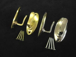 10 Messing Chrom Gardinen Quaste Haken Oval Raffhalter Wandhaken Stoff Gardinenhaken - Bild 1 von 4