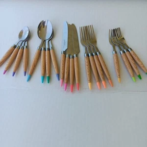 Disney Parks Ink and Paint Flatware 20 Piece Paint Tip Handles Clean EUC - Picture 1 of 19