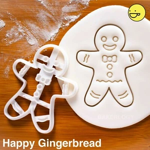 Happy Gingerbread Man cookie cutter | Christmas Easter Halloween Party biscuit - Picture 1 of 7