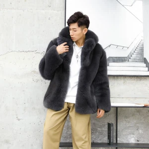 Fox Fur Coat Men's Mid-length Whole Leather New Winter Thickened Fur One-piece - Picture 1 of 18